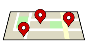 image of map with GPS coordinates